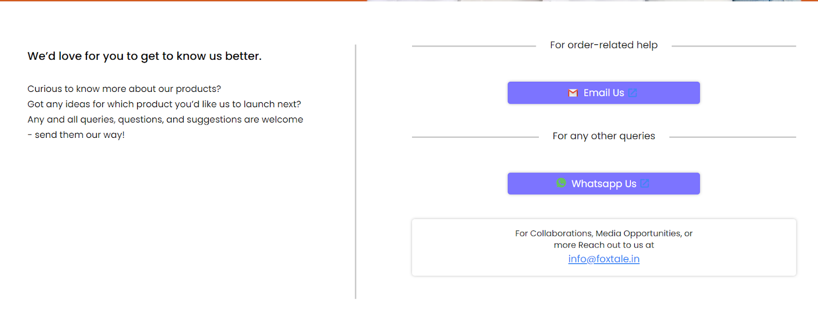 Ecommerce Contact Us Page Example